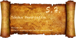Sáska Henrietta névjegykártya